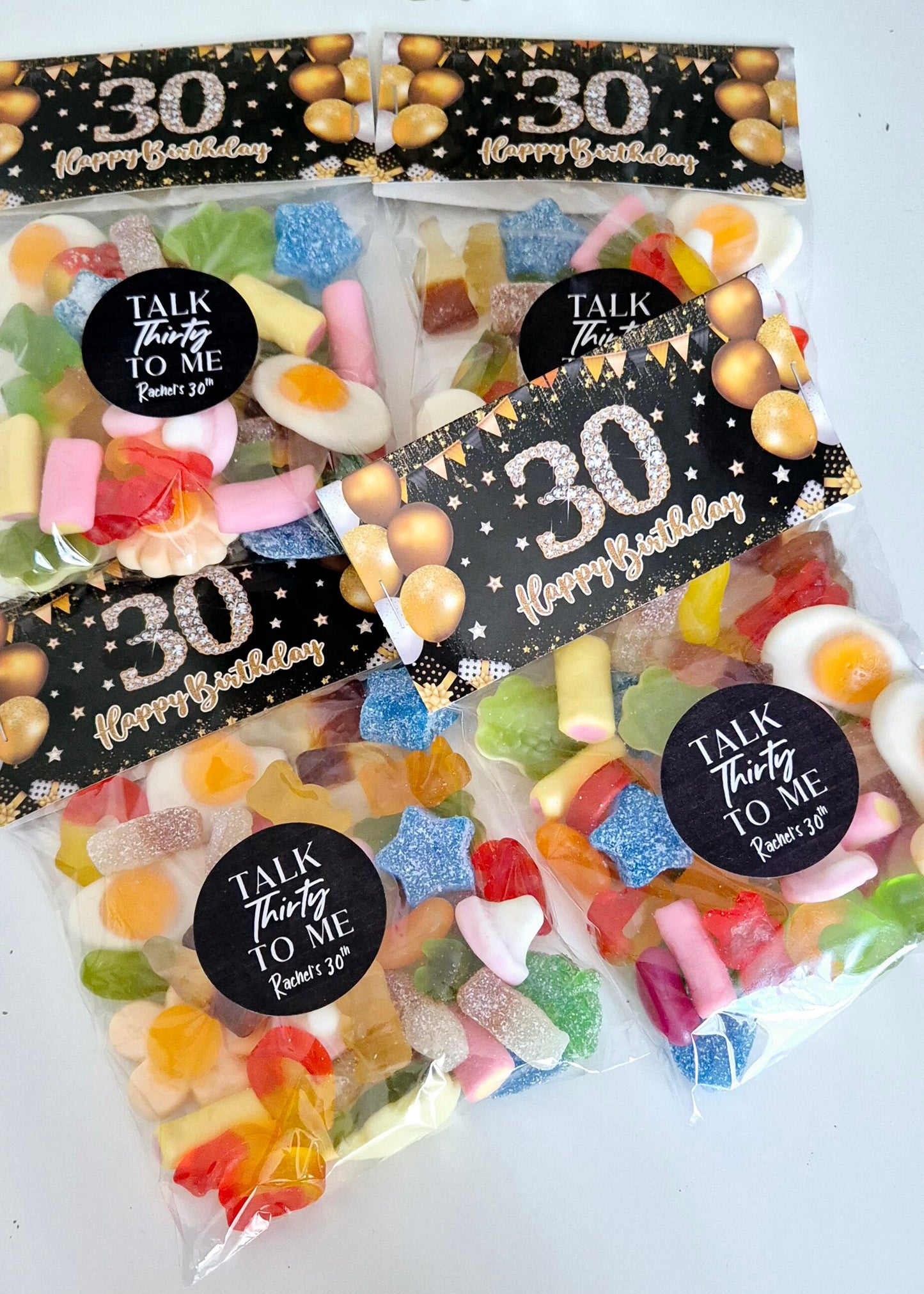 Personalised sweet bags- Talk thirty to me- 30th sweet bags - 30th birthday - sweet bag