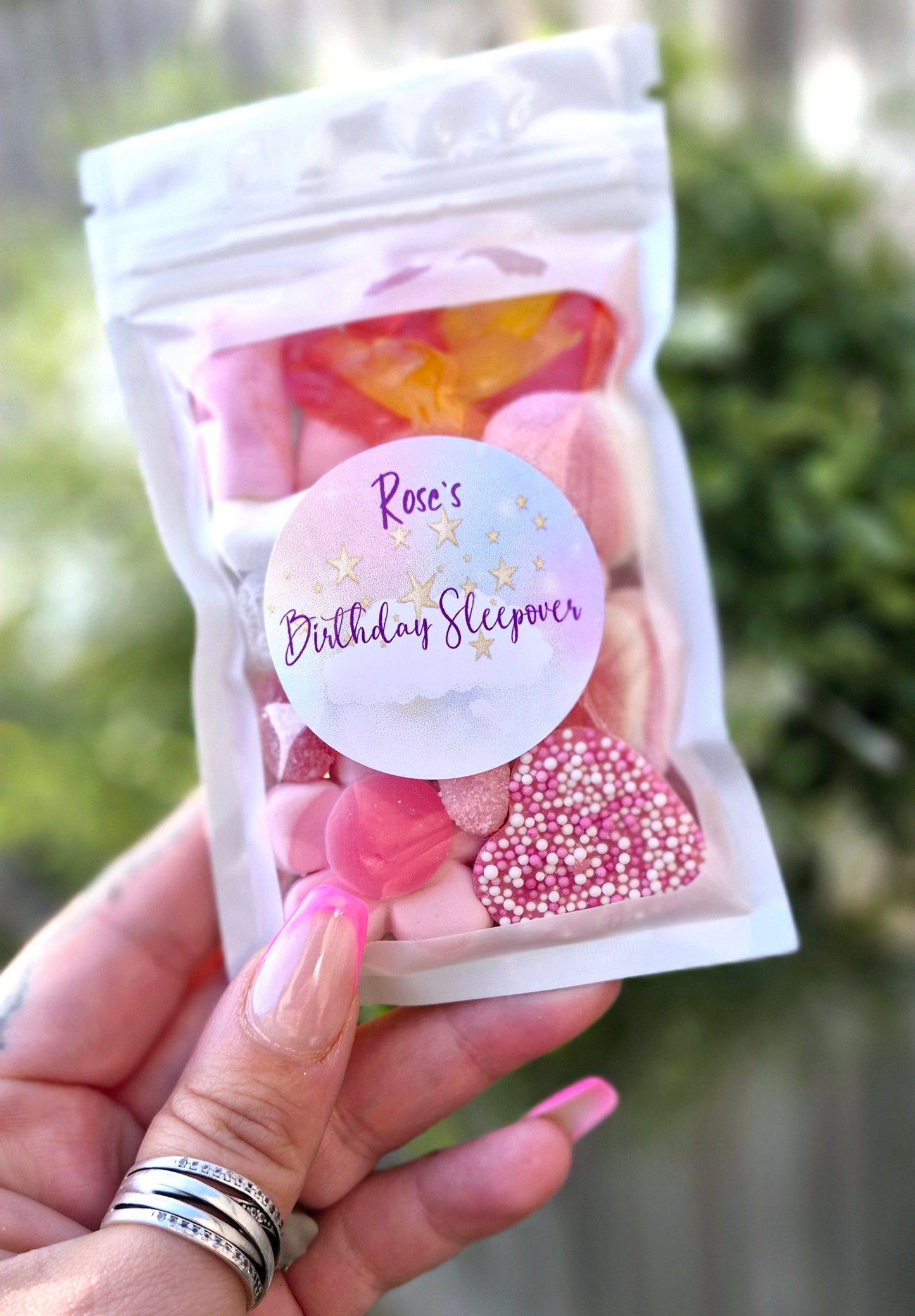 Sweet pouch - Sweets- Party Favours- postal sweets- sweet favours- birthday parties - sleepover sweets -sleepover party- prefilled sweetbag