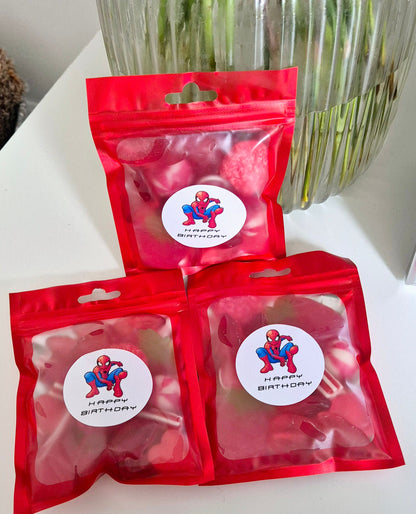 Spider-man inspired party bags- spider-man themed sweet bags - Personalised sweet bags