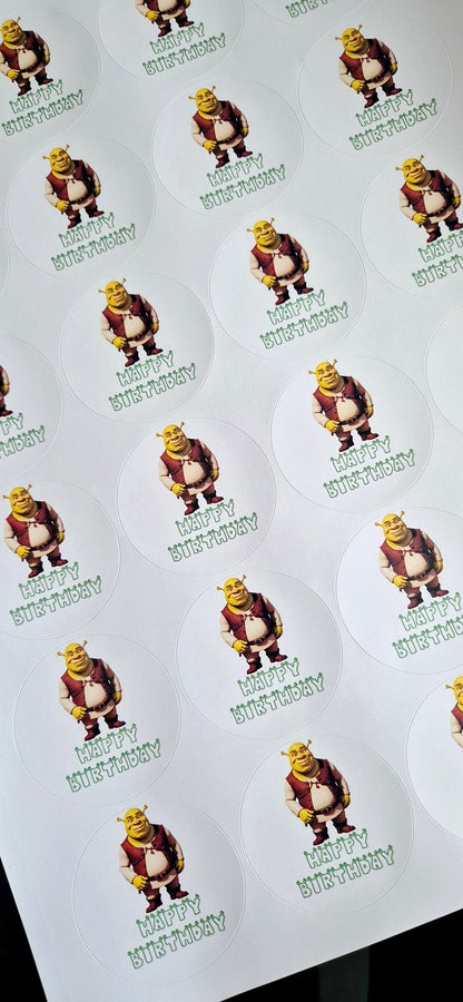 Oger inspired themed stickers- 24 Glossy stitch stickers- 45mm circular stickers a4 sheet - 24 in total