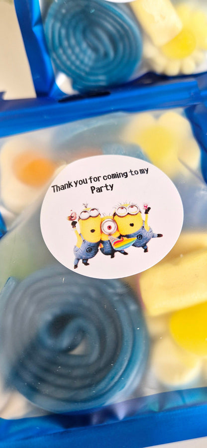 Dispicable inspired sweet bags- Party favours - Birthday - Party bags- yellow/blue Theme- Minion-bags