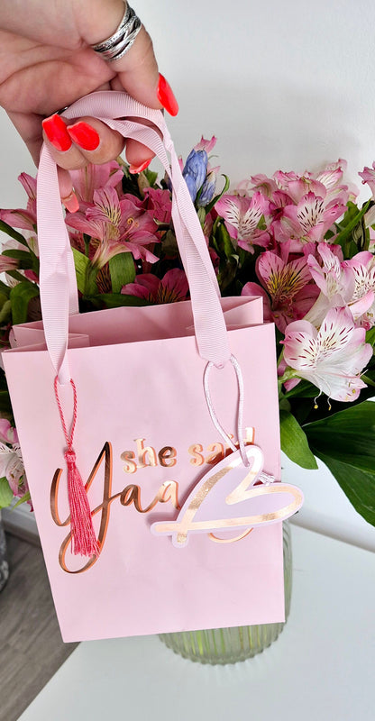 Hen do party bags - she said YAY