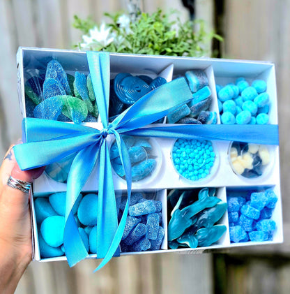 Sweet pick n mix- Mega treat box- Sweet selection- Birthday- Baby shower - Blue- Blue sweets