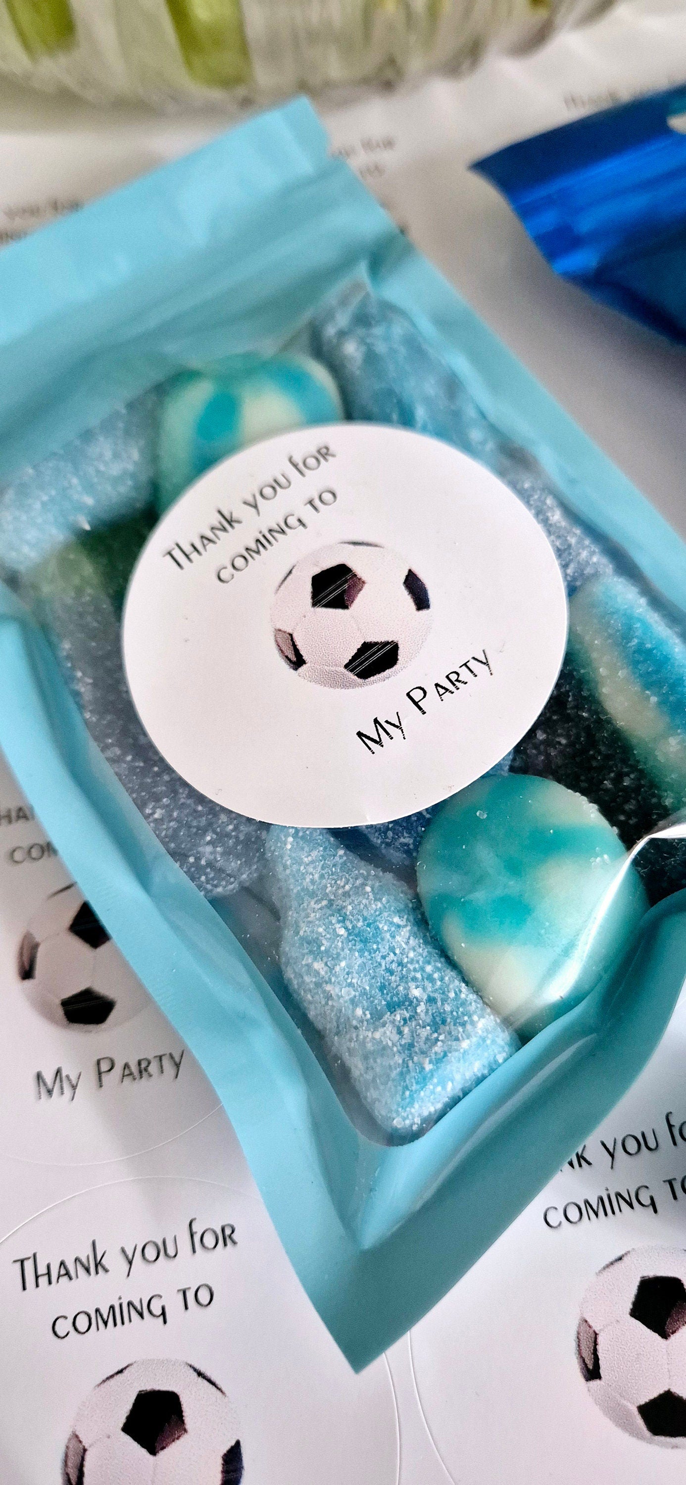 Football inspired sweet bags - Football theme - Party favours - Sweet bags - Birthday