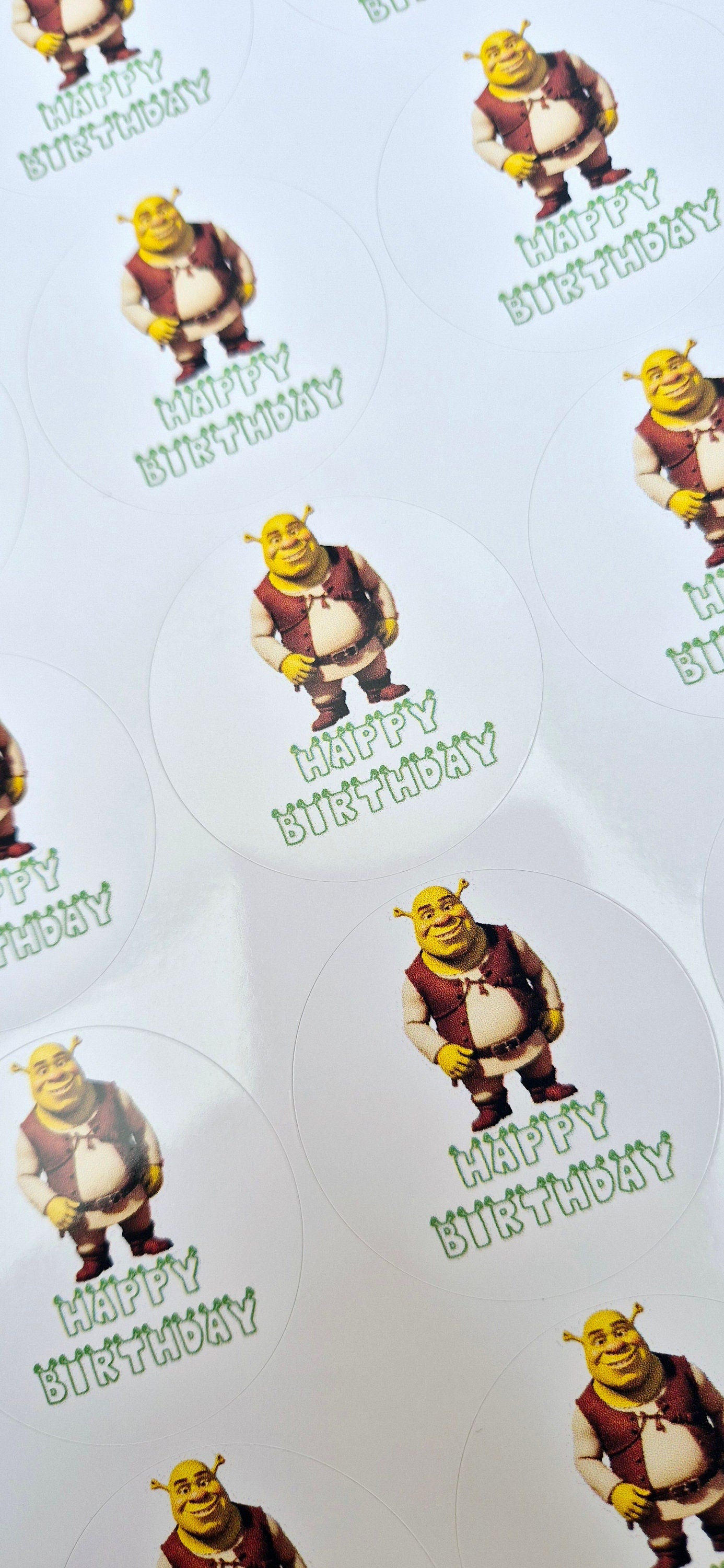 Oger inspired themed stickers- 24 Glossy stitch stickers- 45mm circular stickers a4 sheet - 24 in total