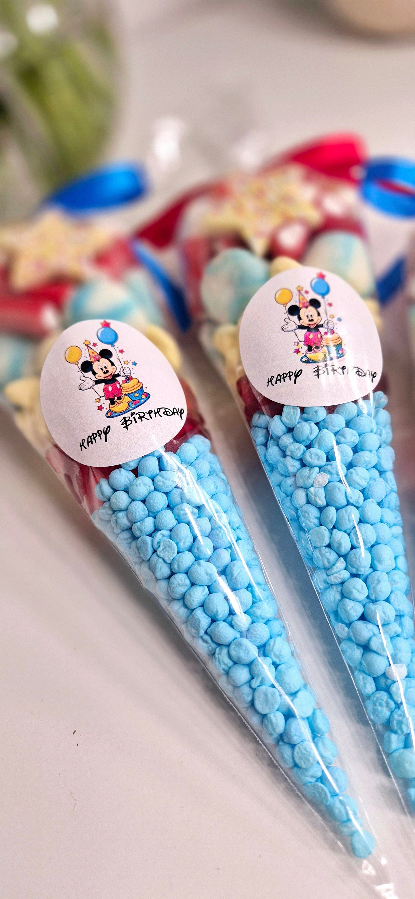 Mickey inspired sweet cones - Party Favours- prefilled sweetcones