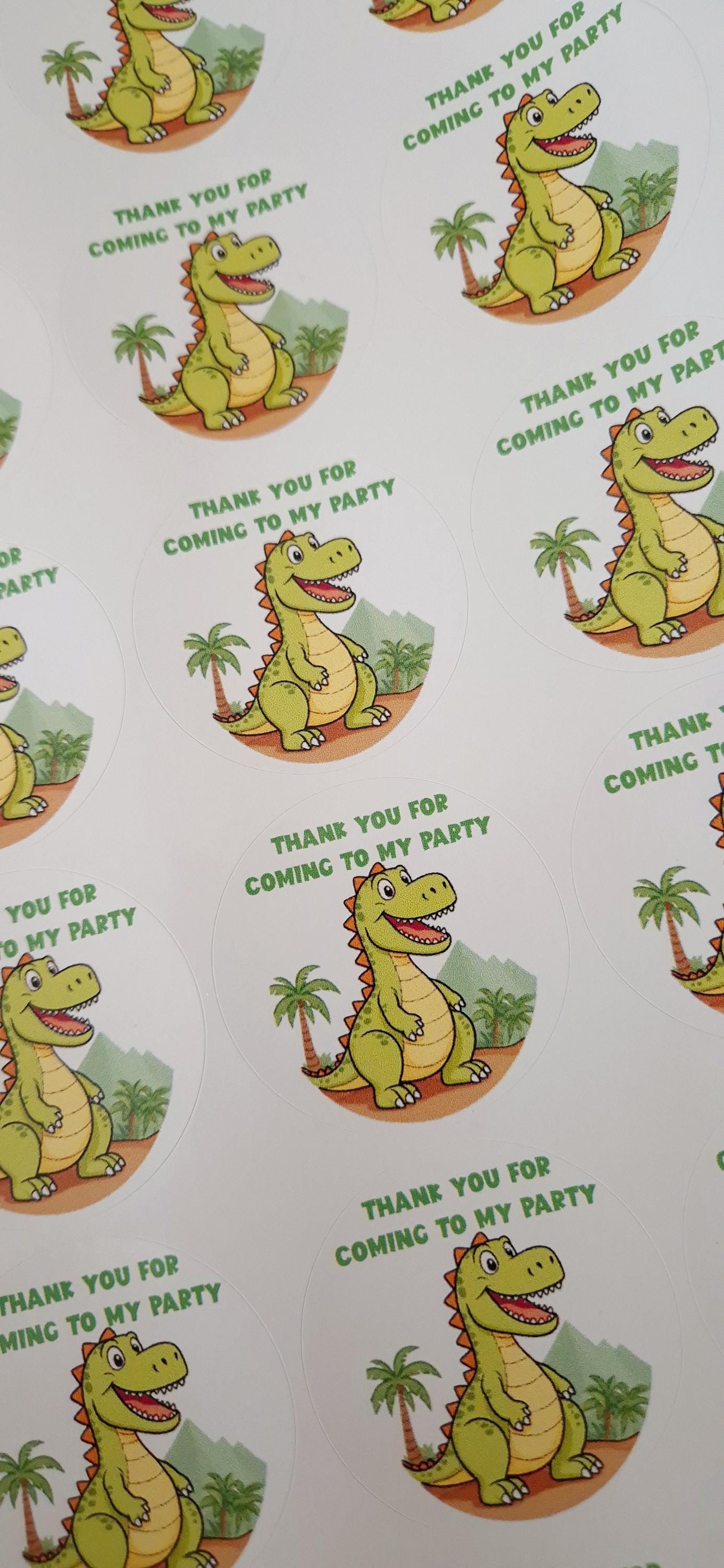 Dinosaur inspired stickers - Sheet of 24 circular stickers -