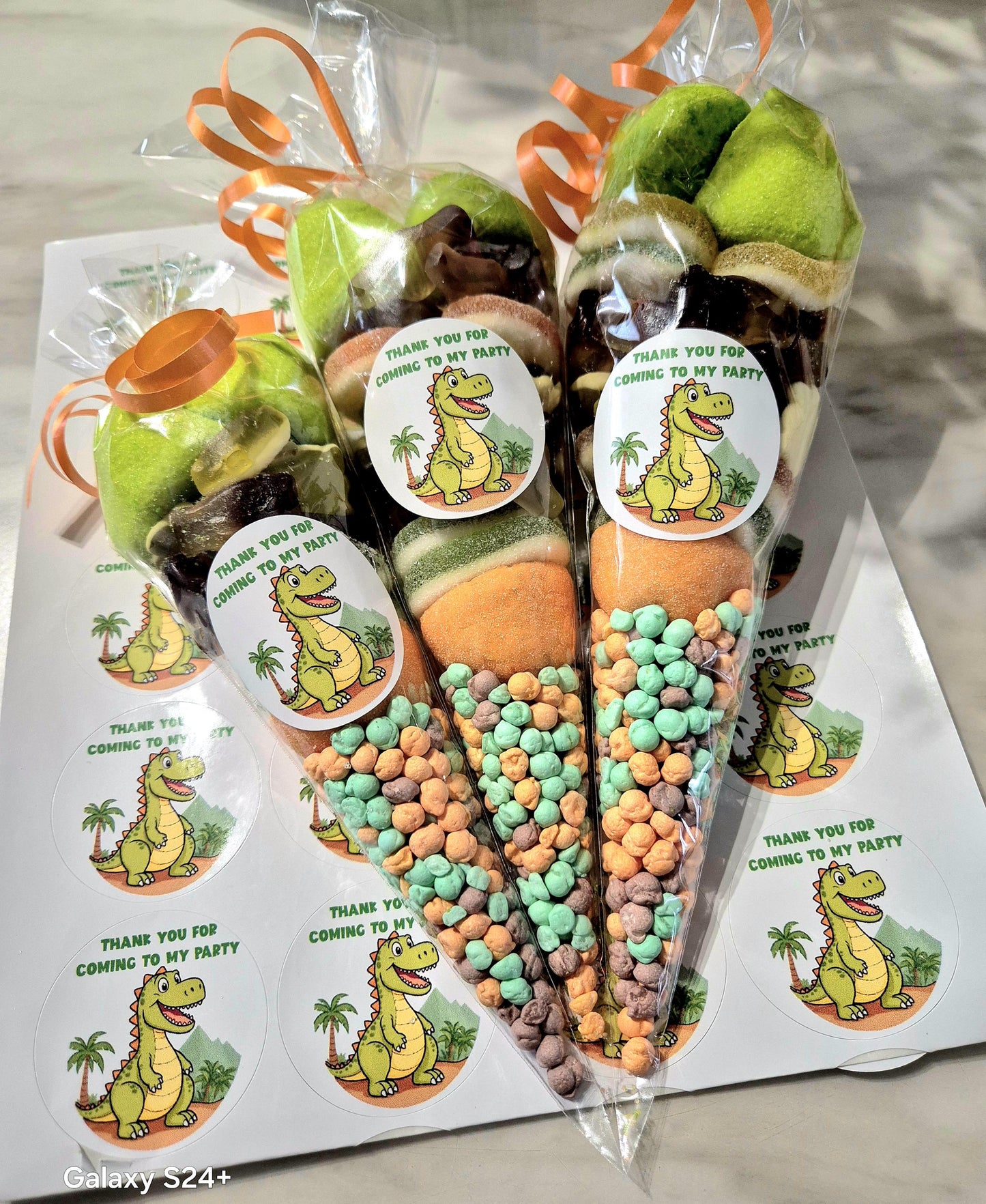 Dinosaur party cones