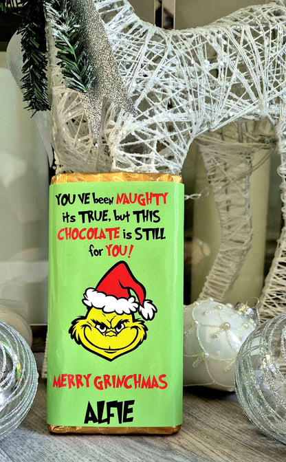 Personalised Grinch-mas chocolate bar