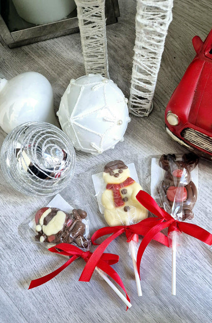 Chocolate themed Christmas lolly- Santa- Reindeer- Snowman