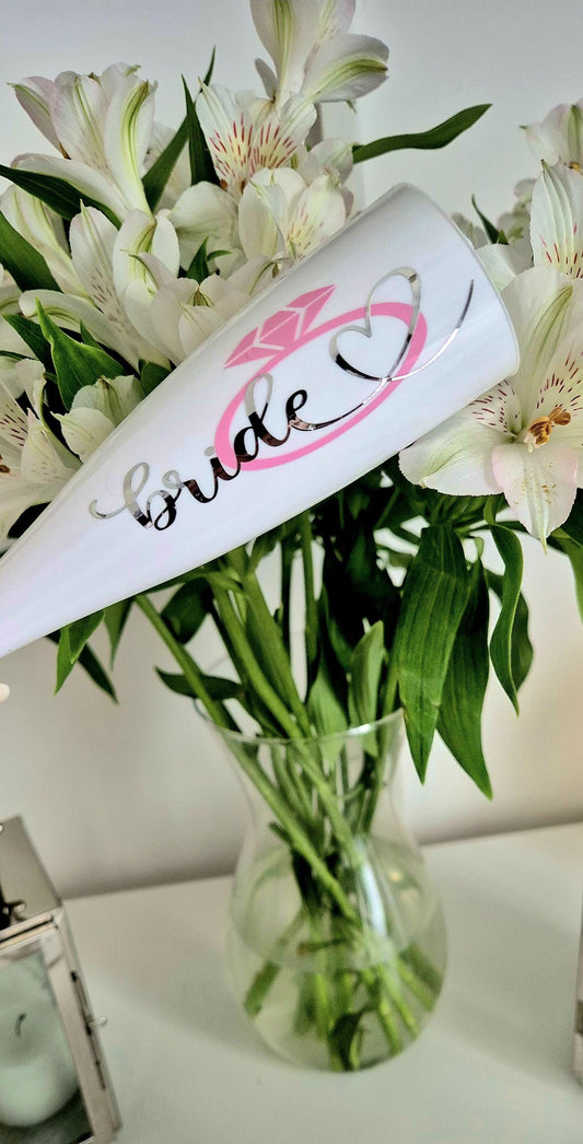 Personalised white Champage Flute- prom.gift- bridal gift- Hen party - Wedding - Plastic champange flutes