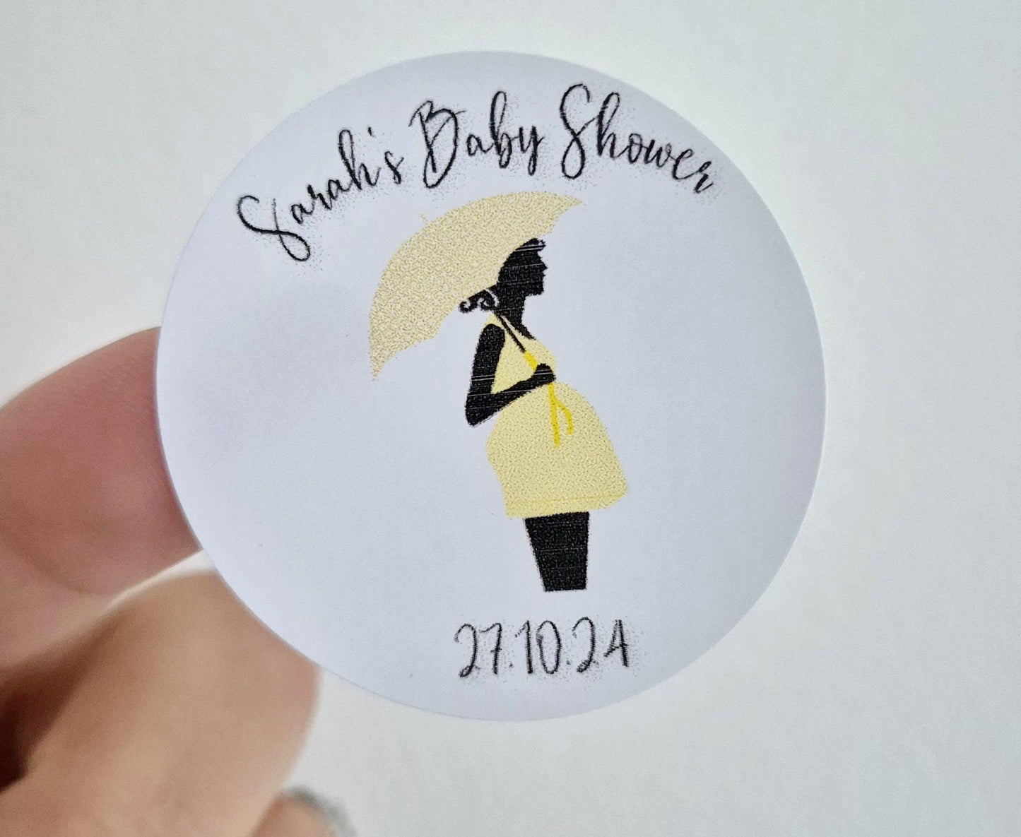 Baby shower personalised stickers