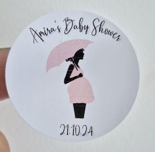 Baby shower personalised stickers