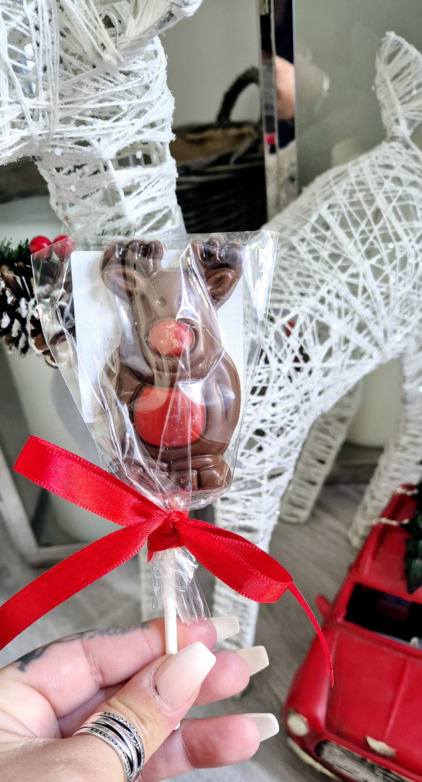 Chocolate themed Christmas lolly- Santa- Reindeer- Snowman