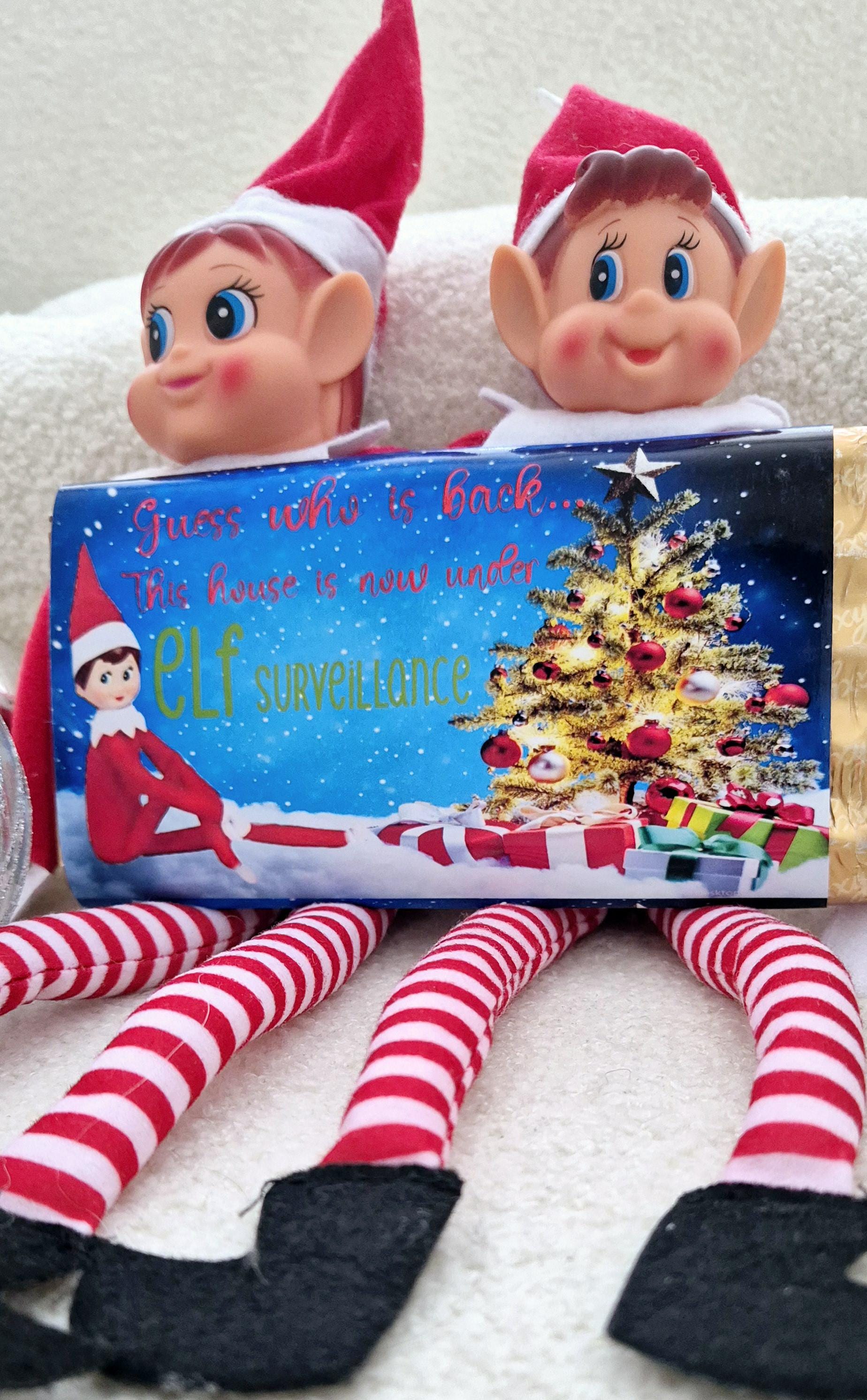 Personalised Christmas elf surveillance chocolate bar