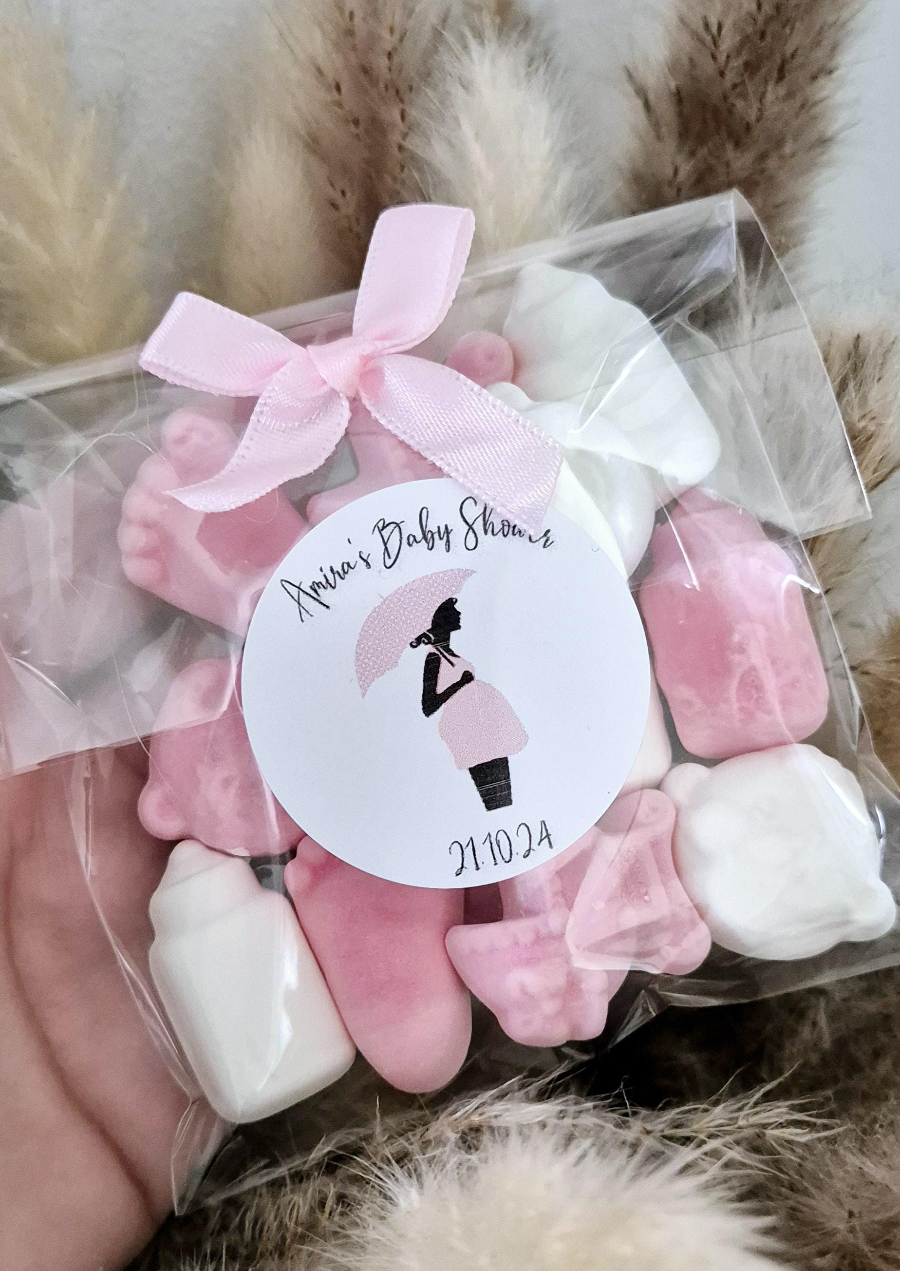 Baby shower sweet favours- Gender reveal sweet bags- personalised baby shower favours