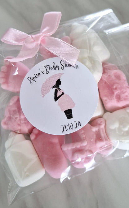 Baby shower sweet favours- Gender reveal sweet bags- personalised baby shower favours