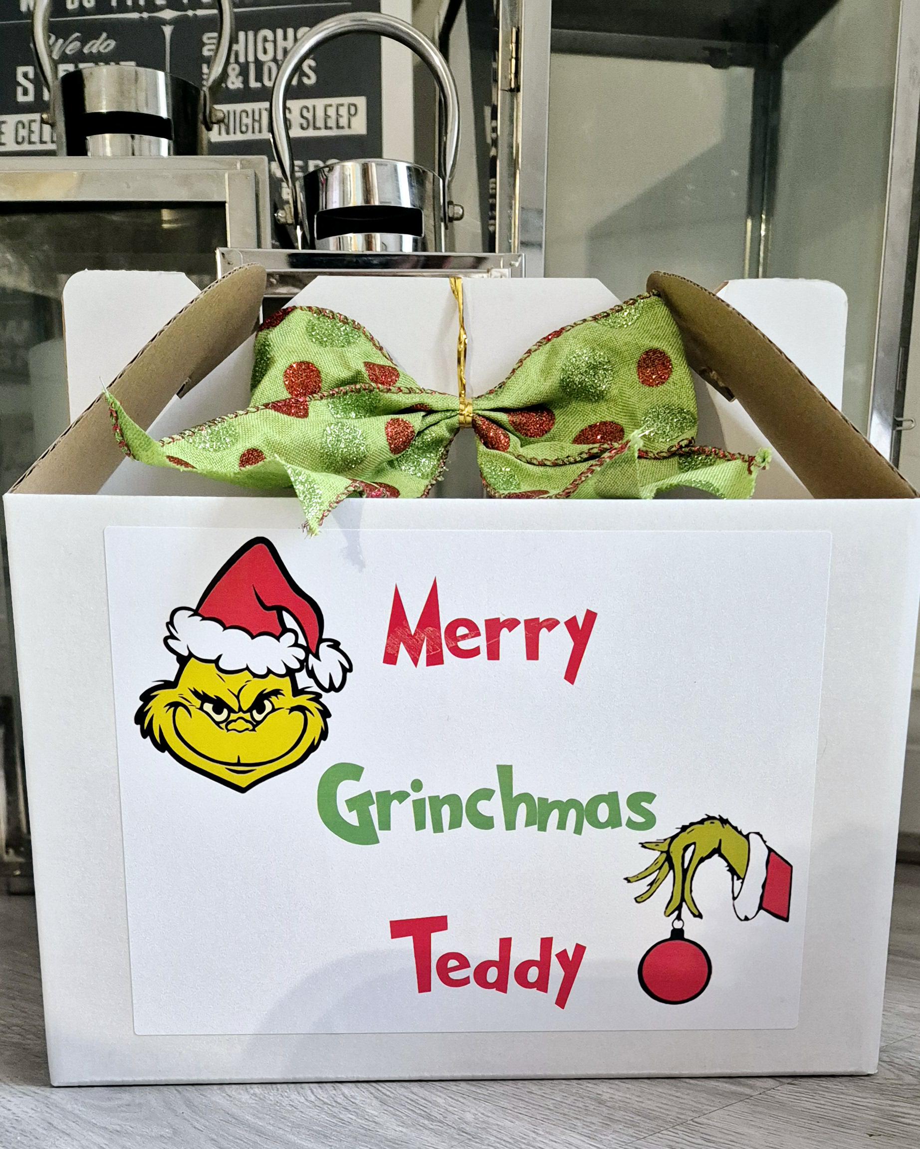 Grinch inspired gable gift box- prefilled grinch gift box - personalised gift