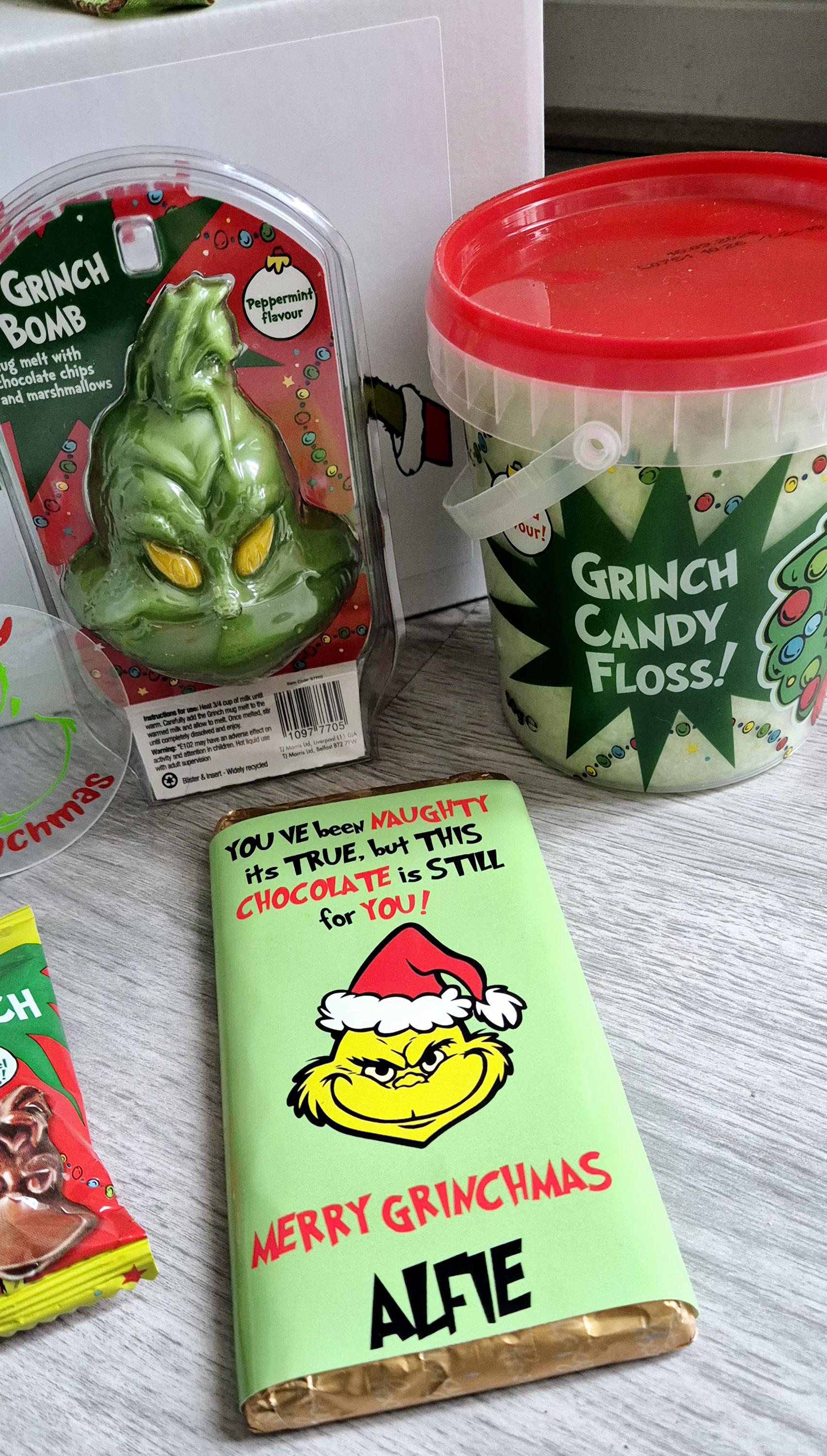 Grinch inspired gable gift box- prefilled grinch gift box - personalised gift