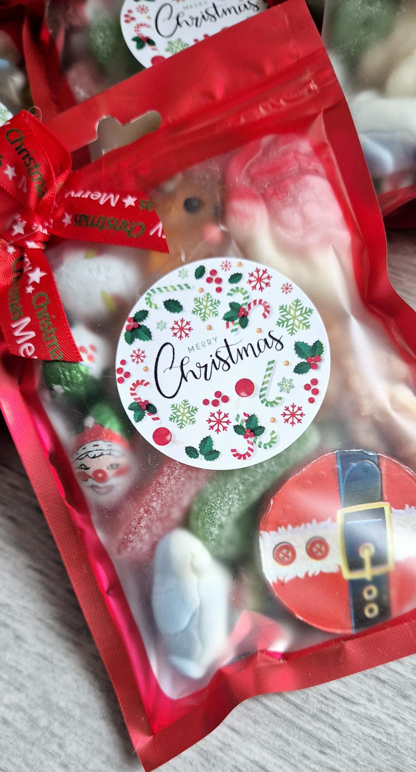 Christmas party bags- Christmas favours- chocolate/Sweet pouch- Christmas Gifting - teacher gift