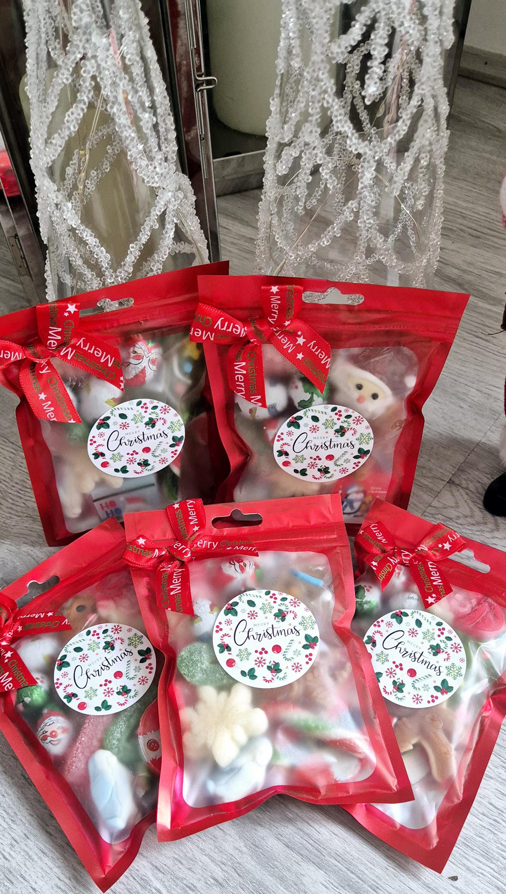 Christmas party bags- Christmas favours- chocolate/Sweet pouch- Christmas Gifting - teacher gift