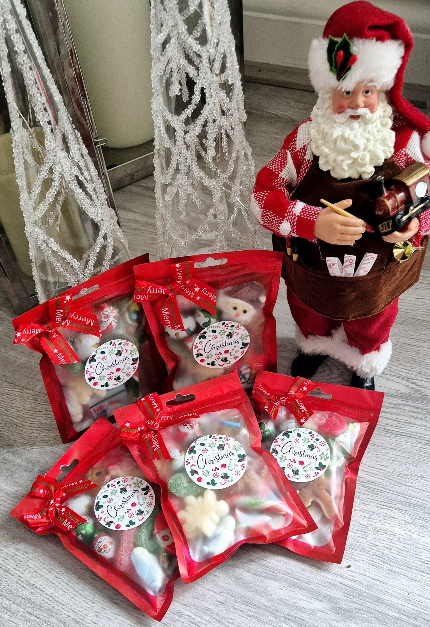 Christmas party bags- Christmas favours- chocolate/Sweet pouch- Christmas Gifting - teacher gift