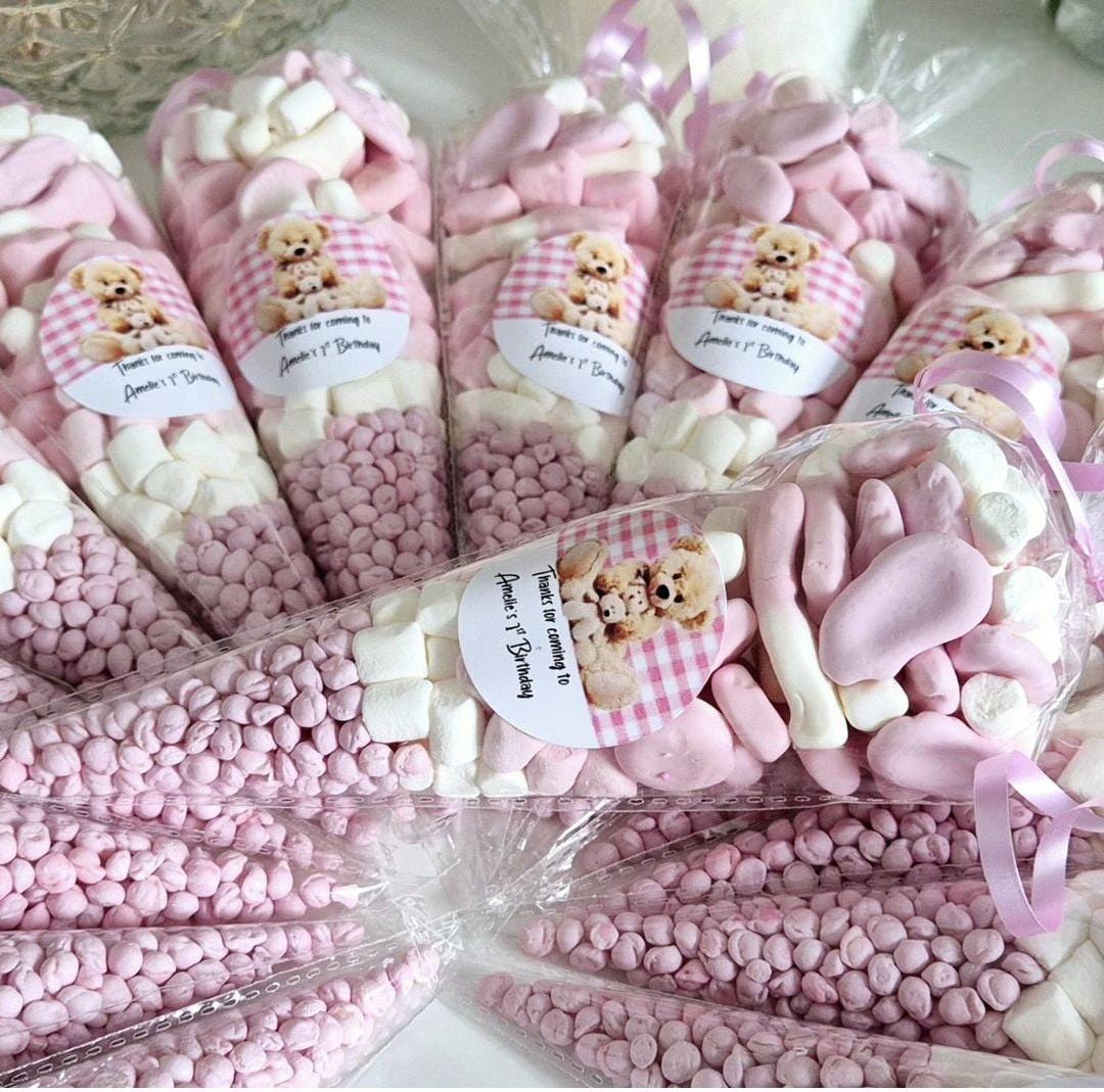 Teddy bear picnic party cones - personalised cones