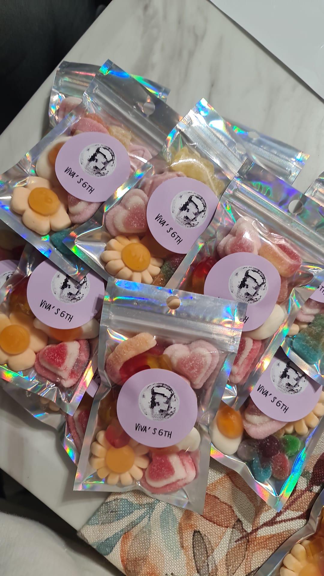 Prefilled sweet bags| Sweet favours| Disco theme|party favours