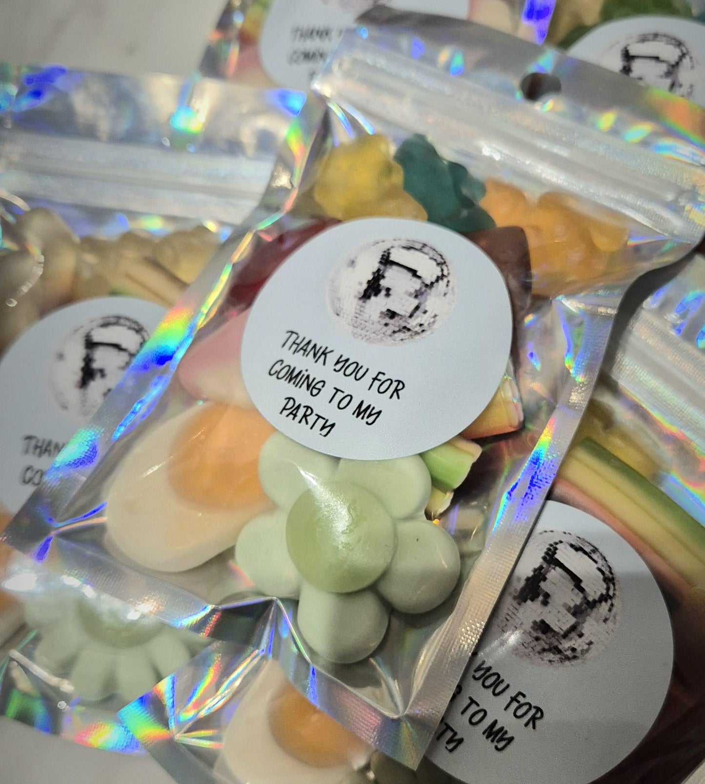 Prefilled sweet bags| Sweet favours| Disco theme|party favours