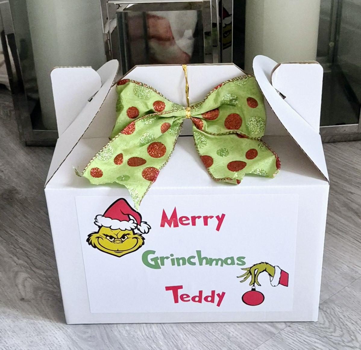 Grinch inspired gable gift box- prefilled grinch gift box - personalised gift