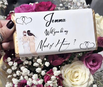 Personalised chocolate bar - Maid of honour personalised gift