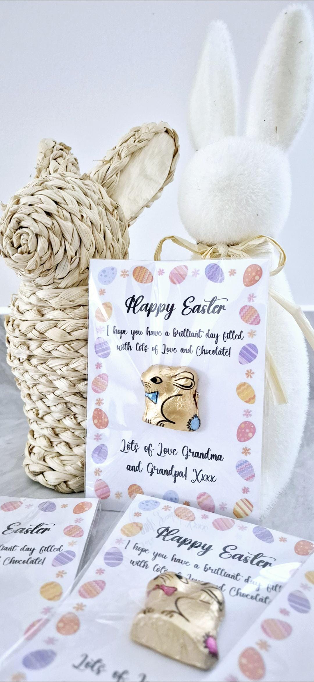 Easter card chocolate- Easter chocolate bunny gift