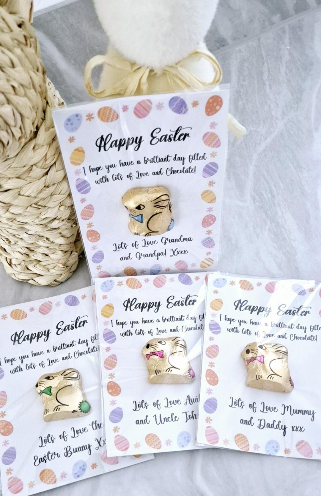 Easter card chocolate- Easter chocolate bunny gift