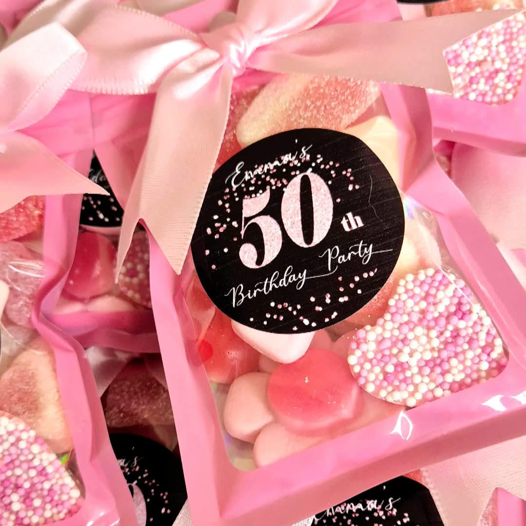 50th birthday sweet pouches - Party favours