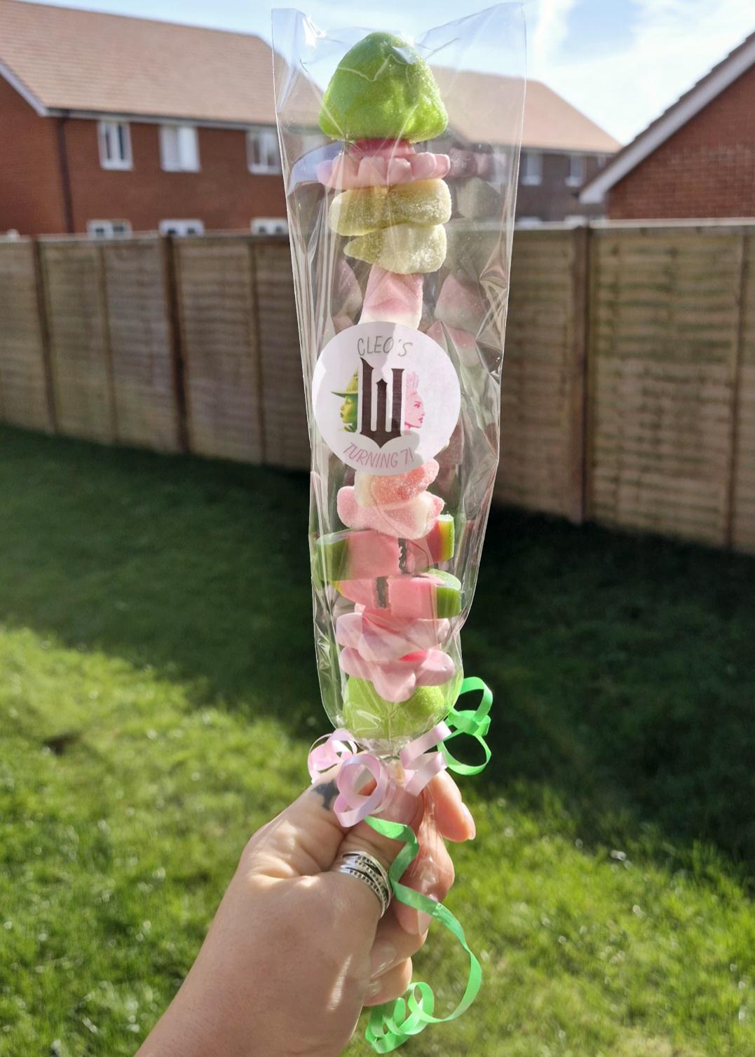 Wicked-inspired sweet kebabs- sweet kebabs- party favours