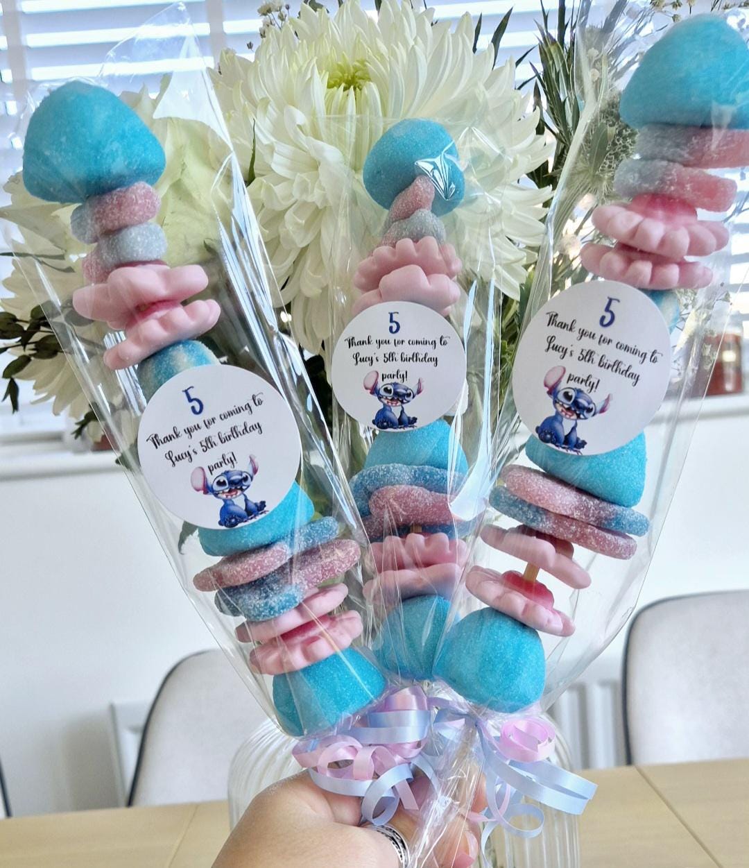 Stitch-inspired sweet kebabs- sweet kebabs- party favours