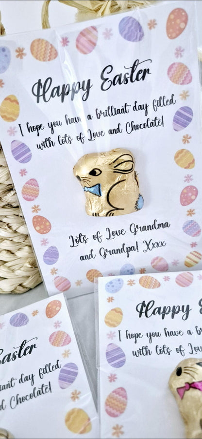 Easter card chocolate- Easter chocolate bunny gift