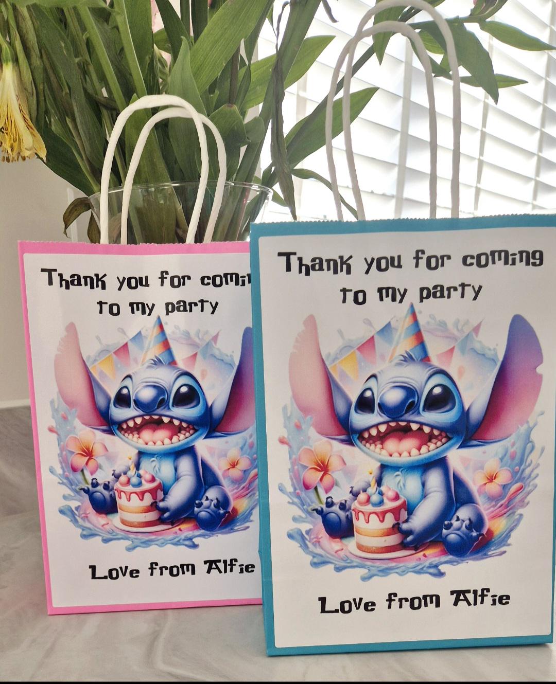 Stitch- inspired party gift bags - party bags - gift bags