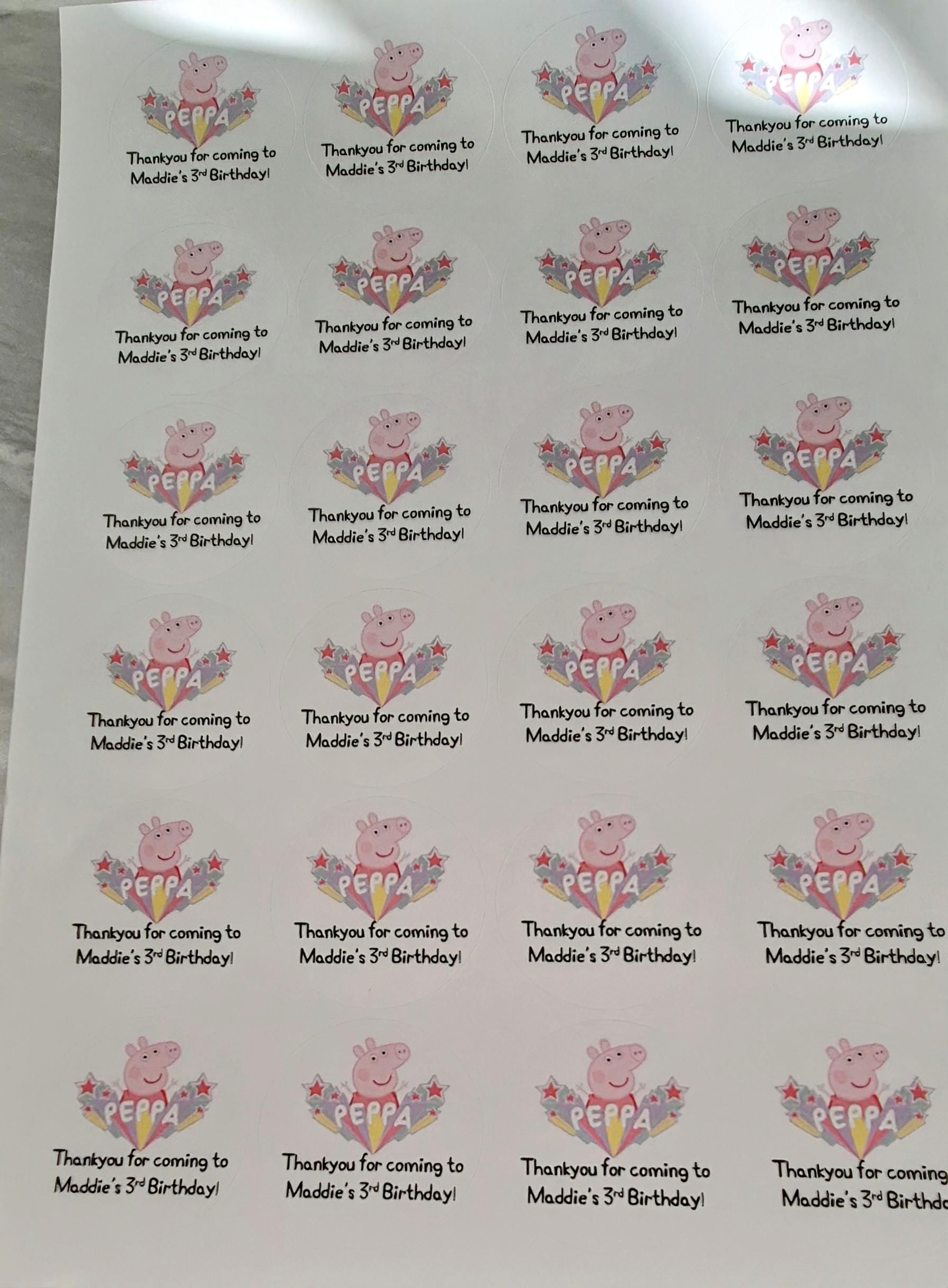 PIG inspired sticker- 24 Glossy- Pig label-stickers- 45mm circular stickers a4 sheet - 24 in total