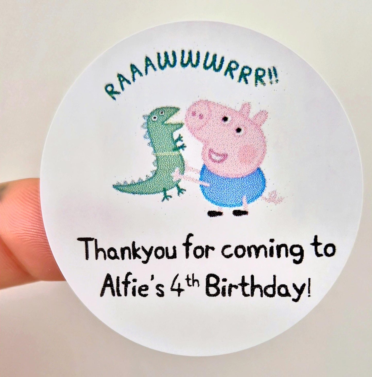 PIG inspired sticker- 24 Glossy- Pig label-stickers- 45mm circular stickers a4 sheet - 24 in total