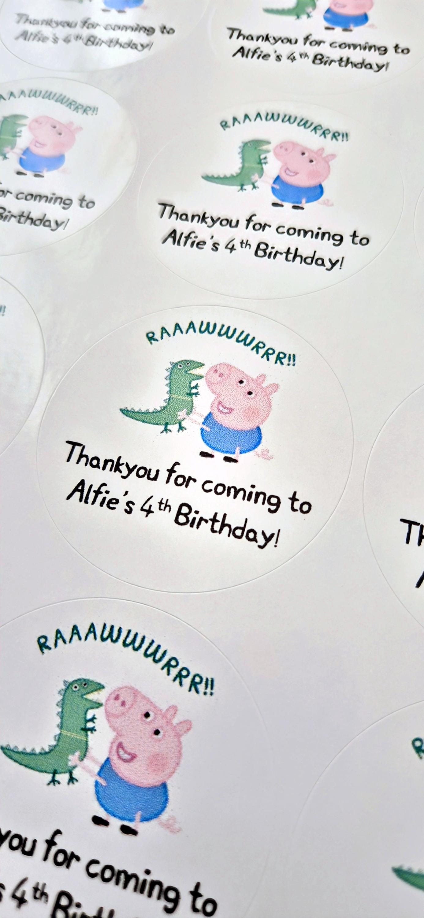 PIG inspired sticker- 24 Glossy- Pig label-stickers- 45mm circular stickers a4 sheet - 24 in total