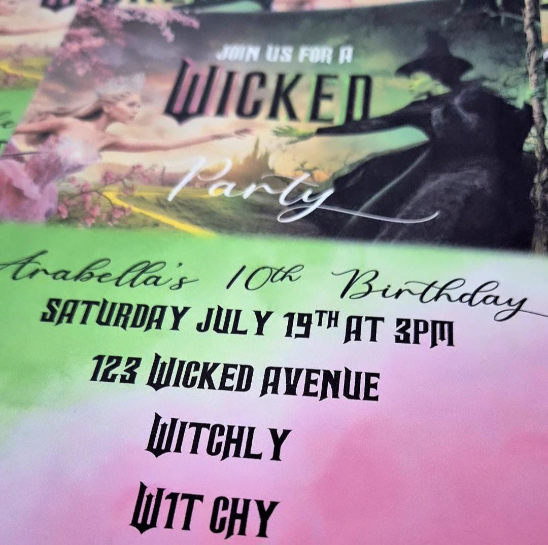 Wicked-themed party invitations- party invites - invitations