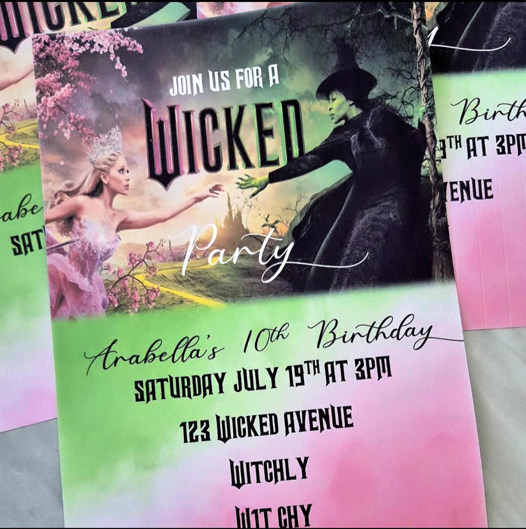 Wicked-themed party invitations- party invites - invitations