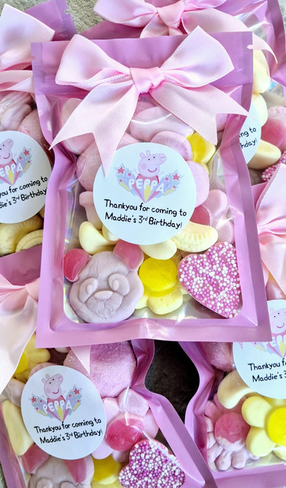 PIG inspired sweet pouches- Party favours -.Sweet bags